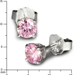 SilberDream Ohrringe Zirkonia rosa 4mm 925 Silber Ohrstecker SDO714A