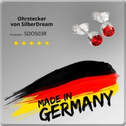 SilberDream Ohrringe Zirkonia rot 925 Silber Ohrstecker SDO503R