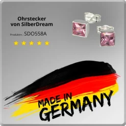 SilberDream Ohrringe Zirkonia rosa 925 Silber Ohrstecker SDO558A