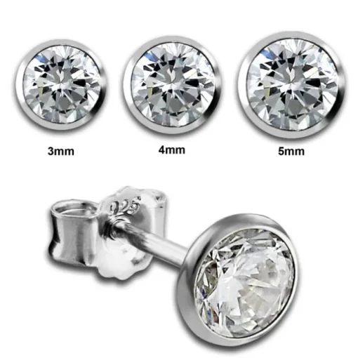SilberDream Ohrringe Zirkonia weiß 4mm 925 Silber Ohrstecker SDO9204W