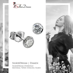 SilberDream Ohrringe Zirkonia weiß 4mm 925 Silber Ohrstecker SDO9204W