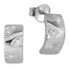 SilberDream Ohrstecker Blätter Zirkonia weiß 925 Silber Damen Ohrring SDO4274W