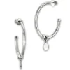 SilberDream Ohrstecker Creole Rund 925 Sterling Silber Damen SDO6701J