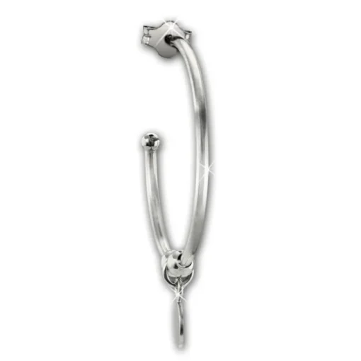 SilberDream Ohrstecker Creole Rund 925 Sterling Silber Damen SDO6701J