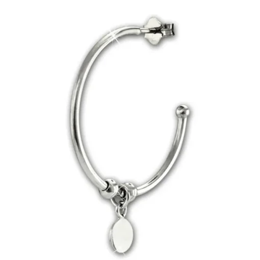 SilberDream Ohrstecker Creole Rund 925 Sterling Silber Damen SDO6701J