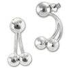 SilberDream Ohrstecker Dangle Ear Cuff Kugeln 925 Silber Damen Ohrringe SDO6709J
