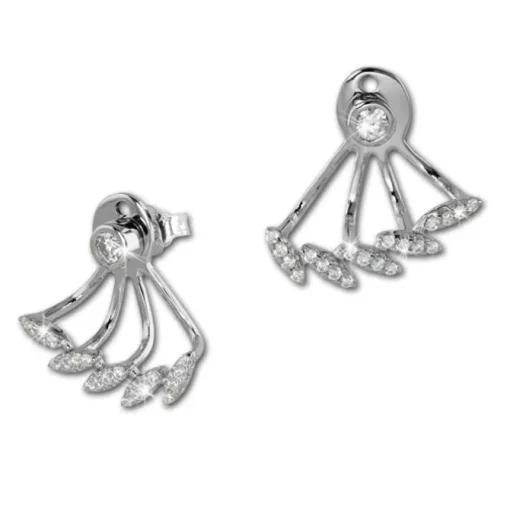 SilberDream Ohrstecker Dangle Ear Cuff Zirkonia weiß 925 Silber Ohrringe GSO438W