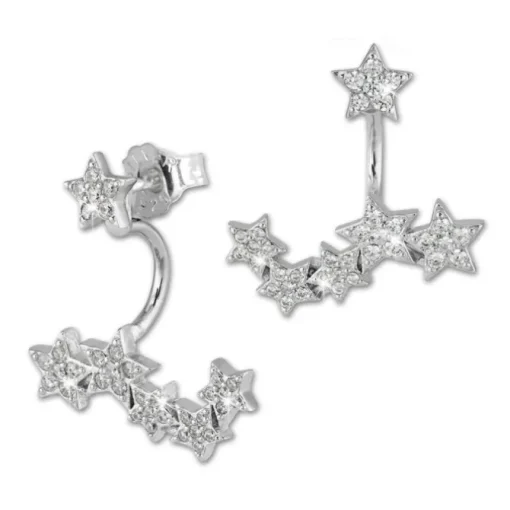 SilberDream Ohrstecker Dangle Ear Cuff Zirkonia Sterne weiß 925 Silber GSO419W