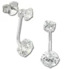 SilberDream Ohrstecker Dangle Zirkonia Rund weiß 925 Silber SDO8511W
