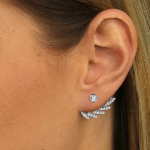 SilberDream Ohrstecker Dangle Ear Cuff Zirkonia weiß 925 Silber Ohrringe GSO438W