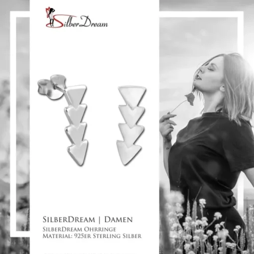 SilberDream Ohrstecker Dreiecke 925 Sterling Silber Damen Ohrrring SDO8218J