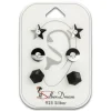 SilberDream Ohrstecker 3er Set Stern, Kreis, Würfel 925er Ohrringe SDS609SW