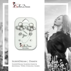 SilberDream Ohrstecker 3er Set Dangle, Stein, Zirkonia 925er Ohrring SDS621WJ