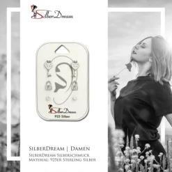 SilberDream Ohrstecker 3er Set Schlüssel, Schloss, Zirkonia 925 Ohrring SDS613WJ