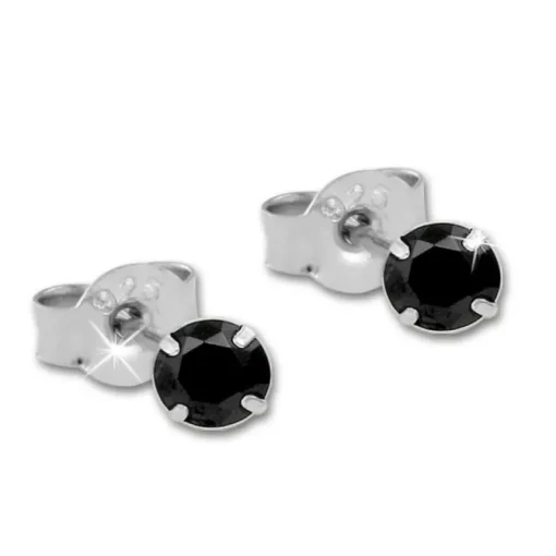 SilberDream Ohrstecker 3er Set Zirkonia schwarz 925 Silber Ohrring SDS812S