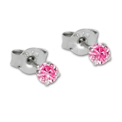 SilberDream Ohrstecker 3er Zirkonia weiß, lila, rosa 925 Silber Ohrring SDS808