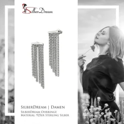 SilberDream Ohrstecker 6er Kettchen glänzend 925 Silber Damen SDO6711J