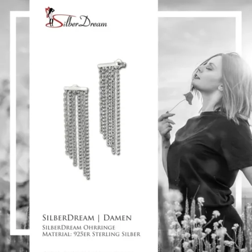 SilberDream Ohrstecker 6er Kettchen glänzend 925 Silber Damen SDO6711J