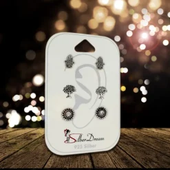 SilberDream Ohrstecker 3er Set Talisman 925 Silber Ohrring SDS805