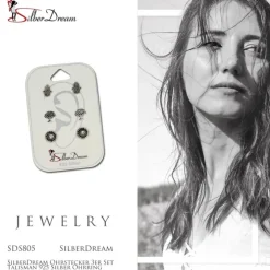 SilberDream Ohrstecker 3er Set Talisman 925 Silber Ohrring SDS805