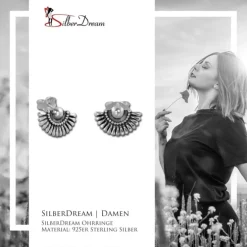 SilberDream Ohrstecker Fächer 925 Sterling Silber Damen Ohrrring SDO8215S