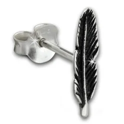 SilberDream Ohrstecker Feder 925 Sterling Silber Ohrring SDO8207J