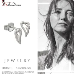 SilberDream Ohrstecker Flügel 925 Sterling Silber Ohrring SDO8211J