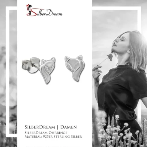 SilberDream Ohrstecker Fuchs 925 Sterling Silber Ohrring SDO8215J