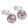 SilberDream Ohrstecker Halbkugel flieder Glitzer Kristalle GSO217F
