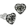 SilberDream Ohrstecker Herz Zirkonia grau 925 Silber Ohrringe SDO8024K