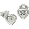 SilberDream Ohrstecker Herz mit Zirkonia weiß Silber Ohrringe SDO792W