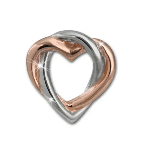 SilberDream Ohrstecker Herz rose vergoldet 925 Silber Damen Ohrringe SDO452E