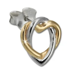 SilberDream Ohrstecker Herz vergoldet 925 Silber Damen Ohrringe SDO452Y