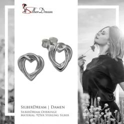 SilberDream Ohrstecker Herz unendlich 925er Silber Damen Ohrringe SDO452J