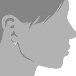 SilberDream Ohrstecker Herz mit Zirkonia weiß Silber Ohrringe SDO792W