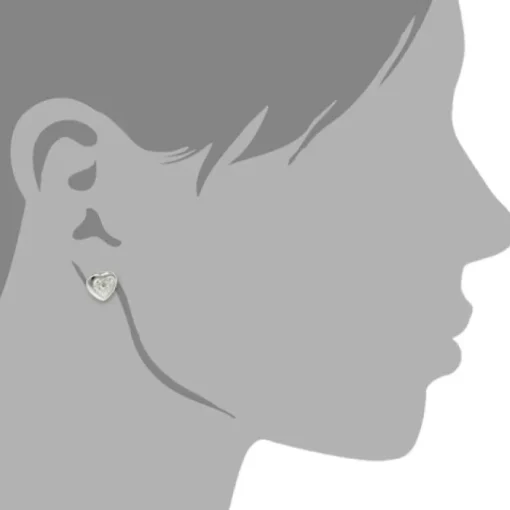 SilberDream Ohrstecker Herz mit Zirkonia weiß Silber Ohrringe SDO792W