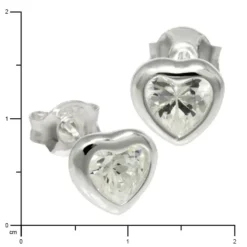 SilberDream Ohrstecker Herz mit Zirkonia weiß Silber Ohrringe SDO792W
