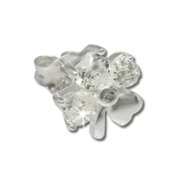 SilberDream Ohrstecker Kleeblatt weiße Zirkonia Silber Ohrringe SDO790W