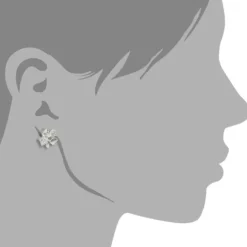 SilberDream Ohrstecker Kleeblatt weiße Zirkonia Silber Ohrringe SDO790W
