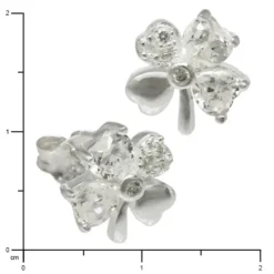 SilberDream Ohrstecker Kleeblatt weiße Zirkonia Silber Ohrringe SDO790W
