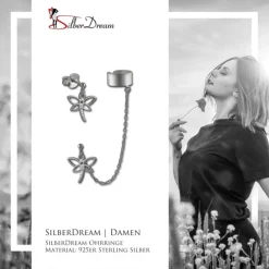 SilberDream Ohrstecker Libelle mit einem Helix Ohr Clip 925 Silber SDO8870