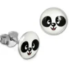 SilberDream Ohrstecker Logo Print Panda Kinder Damen Ohrring 925 Silber SDO85137