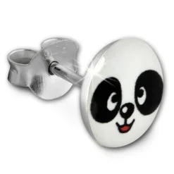 SilberDream Ohrstecker Logo Print Panda Kinder Damen Ohrring 925 Silber SDO85137
