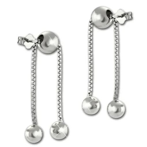 SilberDream Ohrstecker Ohrhänger Kugeln glänzend 925 Silber SDO6715J