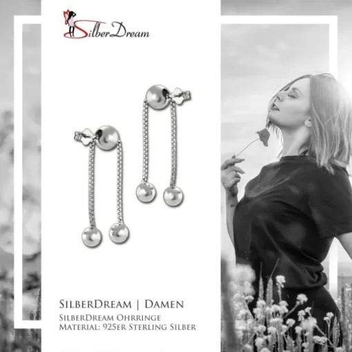 SilberDream Ohrstecker Ohrhänger Kugeln glänzend 925 Silber SDO6715J