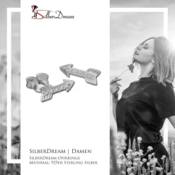 SilberDream Ohrstecker Pfeil Zirkonia weiß 925er Silber Ohrring SDO8031W