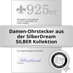 SilberDream Ohrstecker Pfeil Zirkonia weiß 925er Silber Ohrring SDO8031W