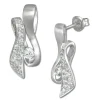 SilberDream Ohrstecker Schleife Zirkonia weiß, teilmattiert SDO297PW