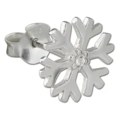 SilberDream Ohrstecker Schneeflocke Zirkonia 925er Silber Ohrring SDO8032W