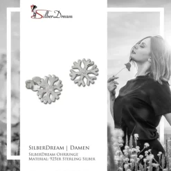SilberDream Ohrstecker Schneeflocke Zirkonia 925er Silber Ohrring SDO8032W